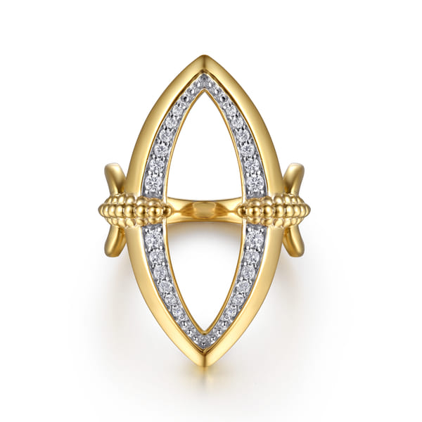 Bujukan Diamond Marquise Ring in Yellow Gold