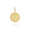 14K Yellow Gold Bujukan and Diamond Medallion Pendant With Detachable Bail - 0.23 ct