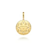 14K Yellow Gold Bujukan and Diamond Medallion Pendant With Detachable Bail - 0.23 ct