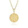 14K Yellow Gold Bujukan and Diamond Medallion Pendant With Detachable Bail - 0.23 ct