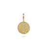 14K Yellow Gold Bujukan and Diamond Medallion Pendant in size 18mm With Detachable Bail - 0.11 ct