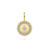 14K Yellow Gold Bujukan and Diamond Medallion Pendant in size 24mm With Detachable Bail - 0.78 ct