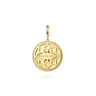 14K Yellow Gold Bujukan and Diamond Medallion Pendant in size 24mm With Detachable Bail - 0.78 ct