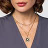14K Yellow Gold Bujukan and Diamond Medallion Pendant in size 24mm With Detachable Bail - 0.78 ct