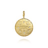 14K Yellow Gold Bujukan and Diamond Medallion Pendant in size 32mm With Detachable Bail - 0.5 ct