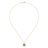 14K Yellow Gold Bujukan and Diamond Pave Pendant Necklace - 0.24 ct