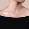 14K Yellow Gold Bujukan and Diamond Pave Pendant Necklace - 0.24 ct
