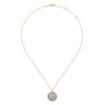 14K Yellow Gold Bujukan and Diamond Pave Pendant Necklace - 1 ct