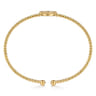 14K Yellow Gold Bujukan and Diamond Paw Print Split Bangle Bracelet - 0.08 ct