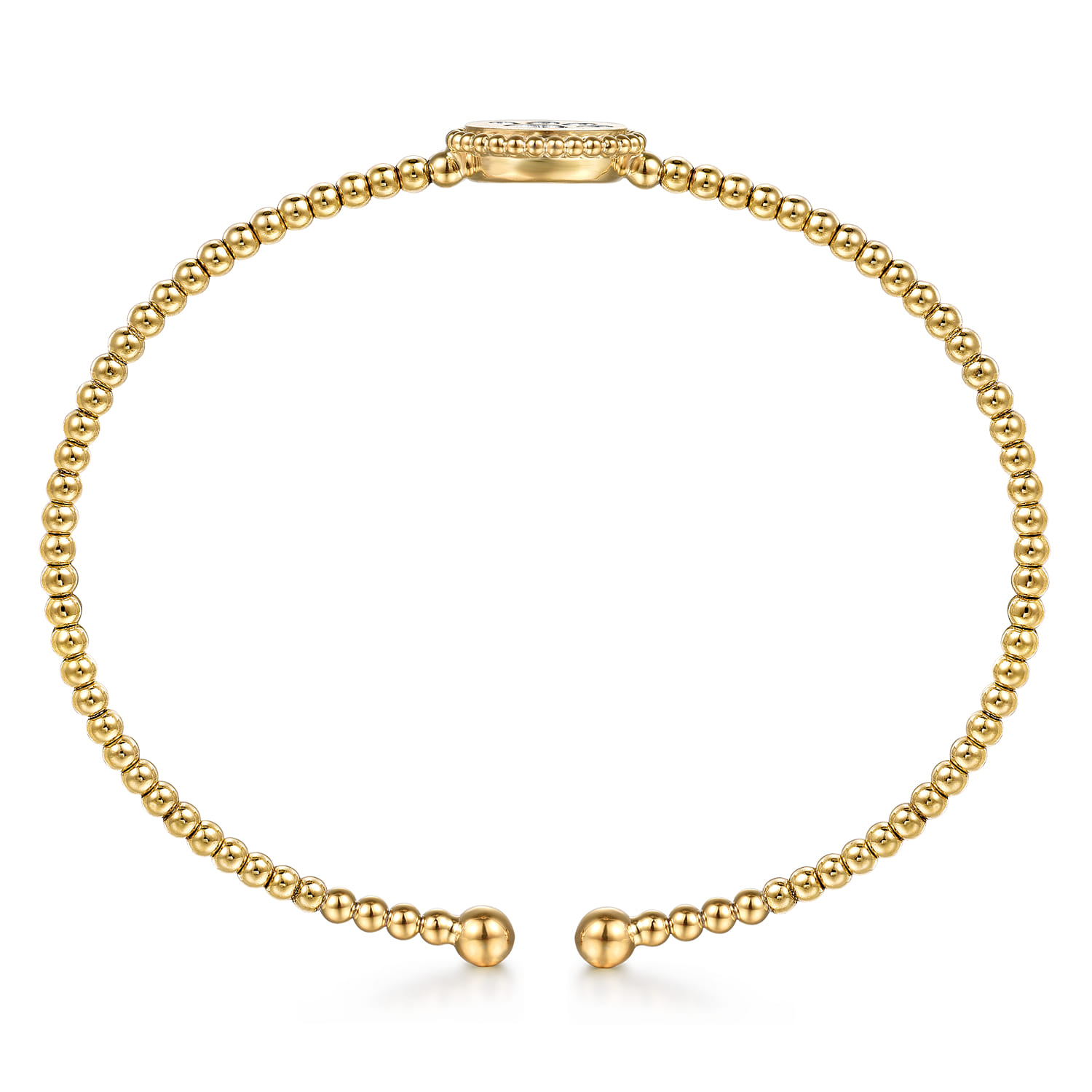 14K Yellow Gold Bujukan and Diamond Paw Print Split Bangle Bracelet - 0.08 ct - Shot 3