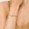 14K Yellow Gold Bujukan and Diamond Paw Print Split Bangle Bracelet - 0.08 ct