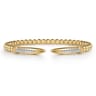 14K Yellow Gold Bujukan and Diamond Spike Open Bangle Bracelet - 0.2 ct