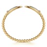 14K Yellow Gold Bujukan and Diamond Spike Open Bangle Bracelet - 0.2 ct