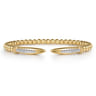 14K Yellow Gold Bujukan and Diamond Spike Open Bangle Bracelet - 0.2 ct