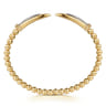 14K Yellow Gold Bujukan and Diamond Spike Open Bangle Bracelet - 0.2 ct
