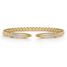 14K Yellow Gold Bujukan and Diamond Spike Open Bangle Bracelet - 0.2 ct