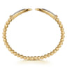 14K Yellow Gold Bujukan and Diamond Spike Open Bangle Bracelet - 0.2 ct