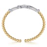 14K Yellow Gold Bujukan and Diamond Spike Open Bangle Bracelet - 0.95 ct