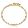 14K Yellow Gold Bujukan and Diamond Starburst Bypass Bangle Bracelet - 0.3 ct