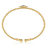 14K Yellow Gold Bujukan and Diamond Starburst Split Bangle Bracelet - 0.15 ct