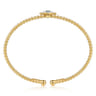14K Yellow Gold Bujukan and Diamond Starburst Split Bangle Bracelet - 0.15 ct