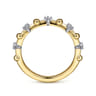 14K Yellow Gold Bujukan and Diamond Station Alternating Ring - 0.07 ct