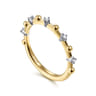 14K Yellow Gold Bujukan and Diamond Station Alternating Ring - 0.07 ct