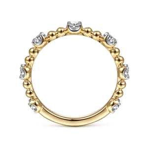 14K Yellow Gold Bujukan and Diamond Station Ring