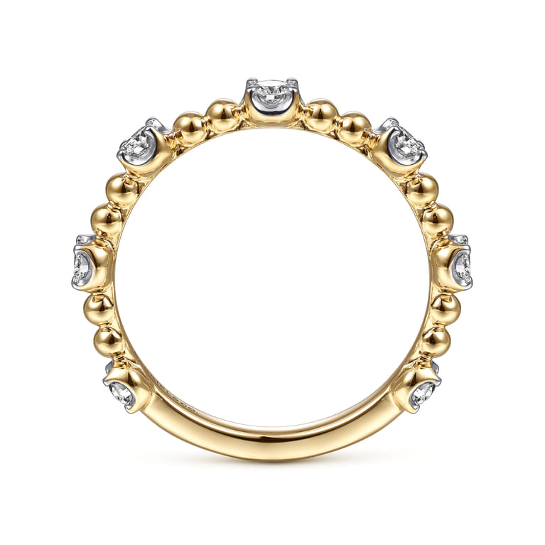 14K Yellow Gold Bujukan and Diamond Station Ring - 0.35 ct - Shot 2