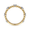 14K Yellow Gold Bujukan and Diamond Station Ring - 0.35 ct