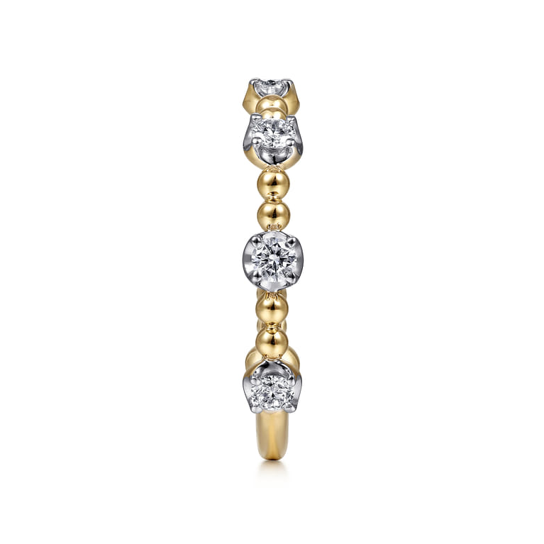 14K Yellow Gold Bujukan and Diamond Station Ring - 0.35 ct - Shot 4