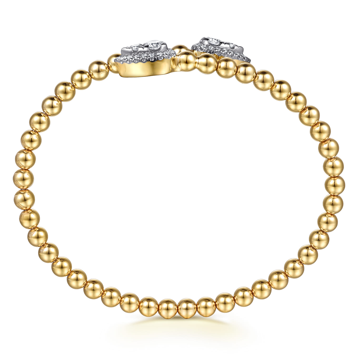 14K Yellow Gold Bujukan and Diamond Teardrop Bypass Bangle Bracelet - 0.7 ct - Shot 3