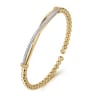 14K Yellow Gold Bujukan and Diamond Twist Split Bangle Bracelet - 0.35 ct
