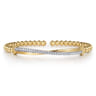 14K Yellow Gold Bujukan and Diamond Twist Split Bangle Bracelet - 0.35 ct