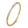 14K Yellow Gold Bujukan and Diamond Twist Split Bangle Bracelet - 0.35 ct