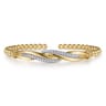 14K Yellow Gold Bujukan and Diamond Twist Split Bangle Bracelet - 0.4 ct