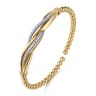 14K Yellow Gold Bujukan and Diamond Twist Split Bangle Bracelet - 0.4 ct