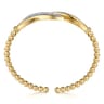 14K Yellow Gold Bujukan and Diamond Twist Split Bangle Bracelet - 0.4 ct