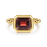 14K Yellow Gold Bujukan and Garnet Stackable Ring