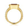14K Yellow Gold Bujukan and Garnet Stackable Ring