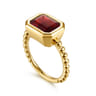 14K Yellow Gold Bujukan and Garnet Stackable Ring