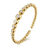 14K Yellow Gold Bujukan and Graduating Diamond Split Bangle Bracelet - 1.5 ct