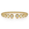 14K Yellow Gold Bujukan and Graduating Diamond Split Bangle Bracelet - 1.5 ct