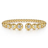 14K Yellow Gold Bujukan and Graduating Diamond Split Bangle Bracelet - 1.5 ct
