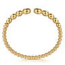 14K Yellow Gold Bujukan and Graduating Diamond Split Bangle Bracelet - 1.5 ct