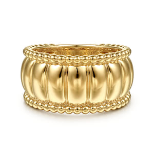 14K Yellow Gold Bujukan and Scallop Cigar Band