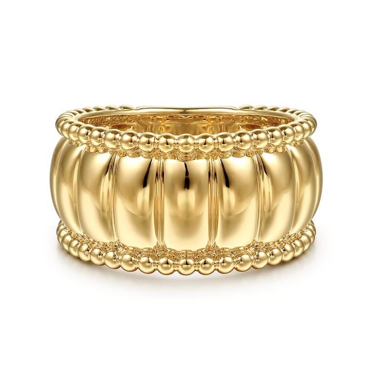 14K Yellow Gold Bujukan and Scallop Cigar Band - Shot 1