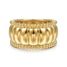 14K Yellow Gold Bujukan and Scallop Cigar Band