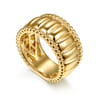 14K Yellow Gold Bujukan and Scallop Cigar Band