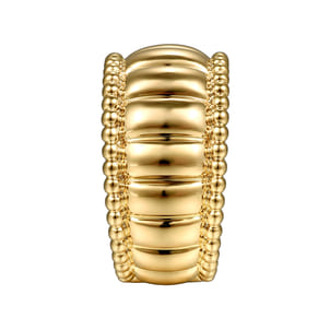 14K Yellow Gold Bujukan and Scallop Cigar Band